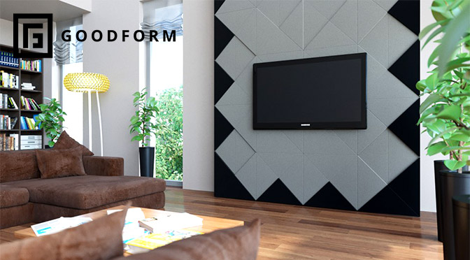 Ściana z telewizorem - panele 3D
